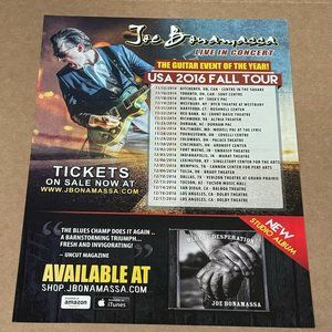 Joe Bonamassa - USA 2016 Fall Tour - Promo Ad - Music Print Ad - 2016